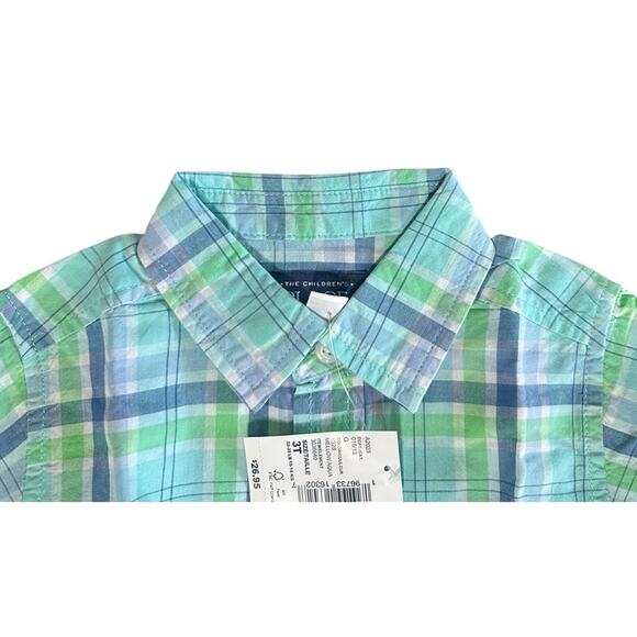 The Childrens Place Toddler Boys Shirt and Belted Chino Shorts Set Aqua 3T NEW - Picture 5 of 13